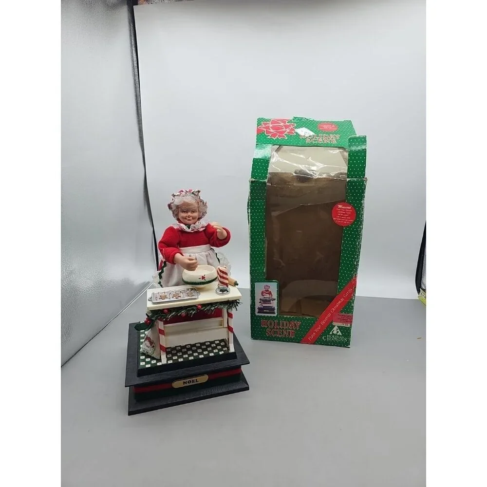 Animated Musical Mrs. Claus Making Cookies Holiday Scene‎ 1992 Not Working